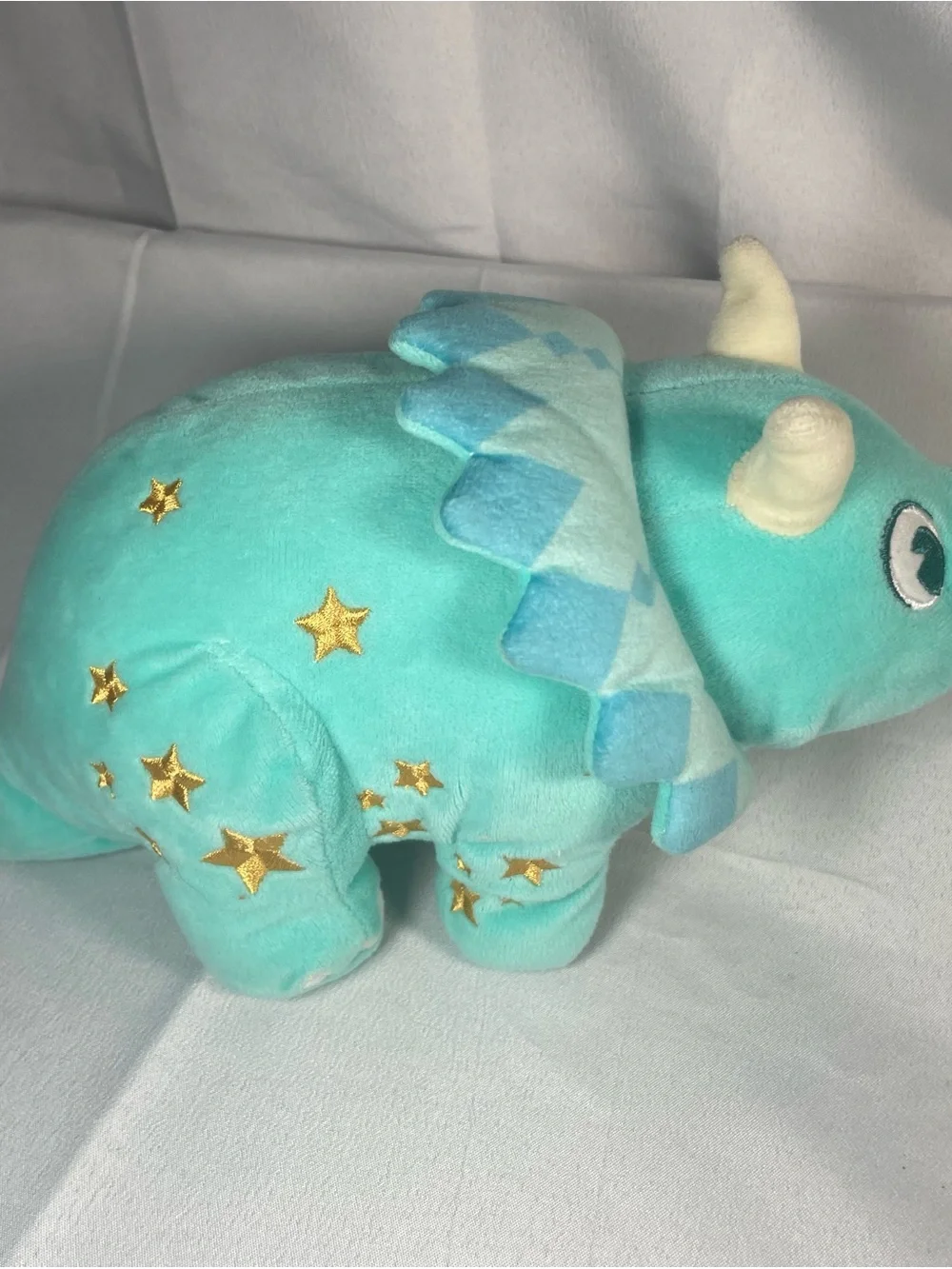 Plush‎ Teal Dino Stuffed Animal with Gold Stars - Kids Toy